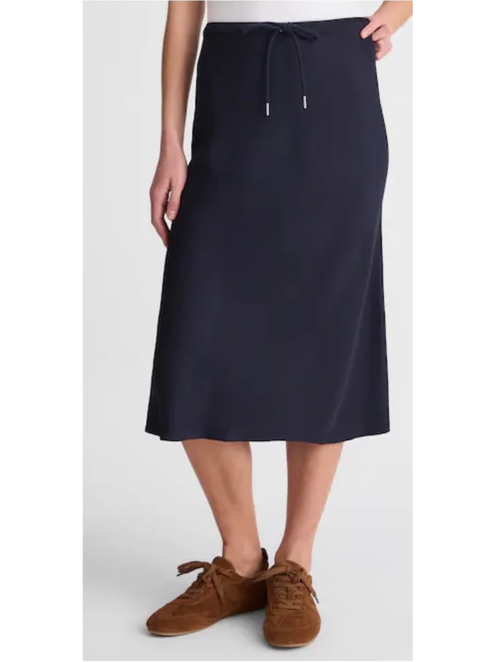 NWT Madewell Navy Drawstring Midi Skirt in Navy Size 4
